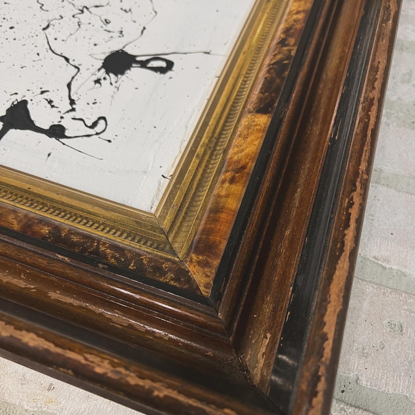 Original Framed Mixed Media Abstract Art Painting 17x20 "Systole"