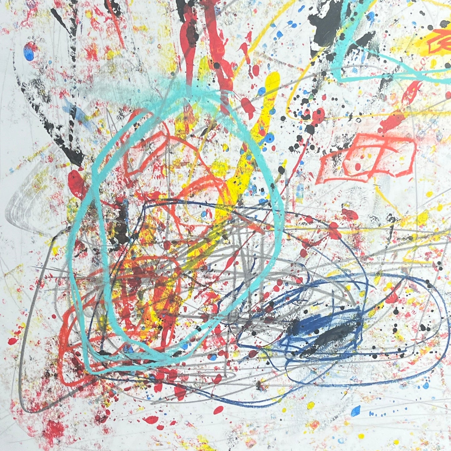 Original Mixed Media Abstract Modern Art Painting 18x24 "Metopic" Signed