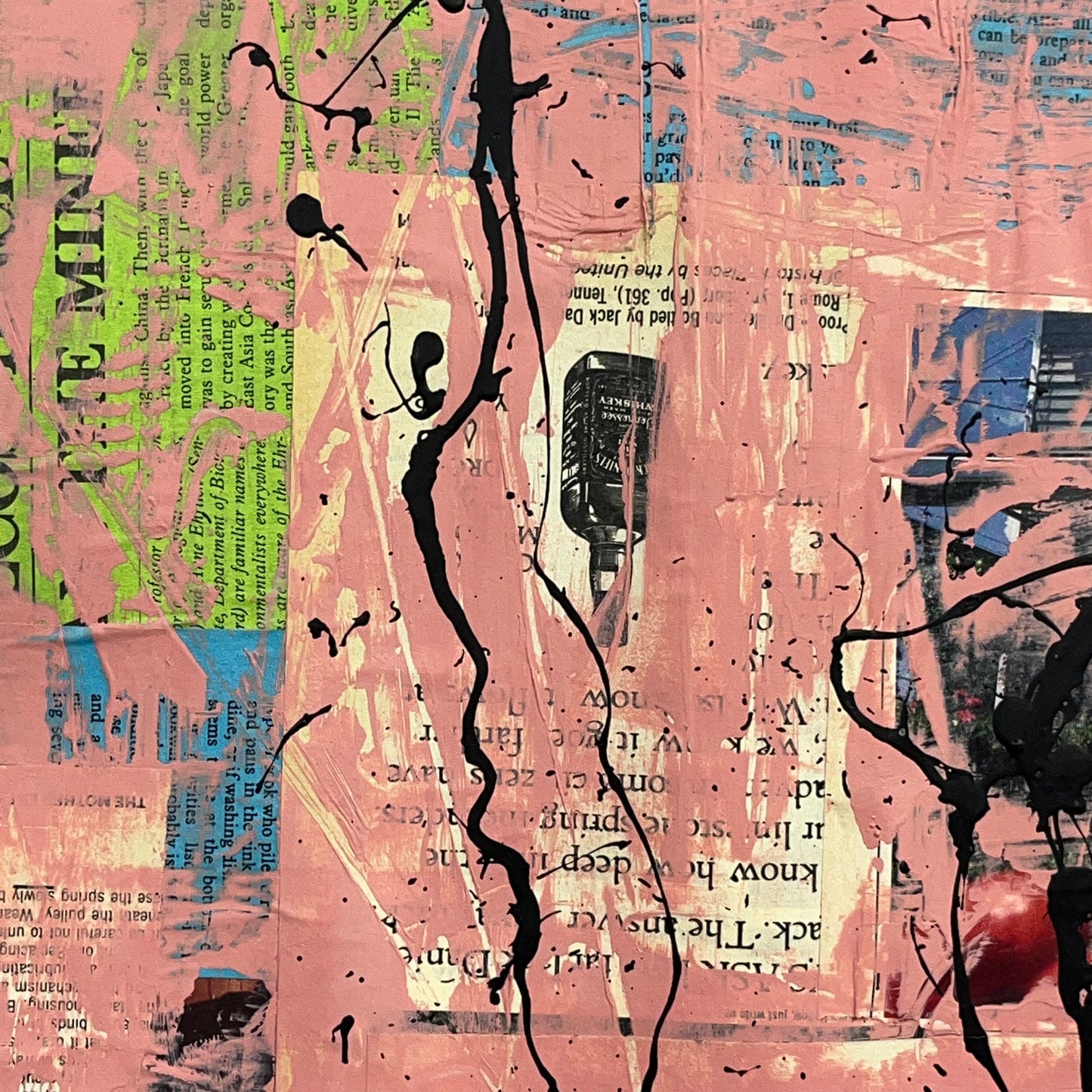 Original Mixed Media Abstract Modern Art Painting 18x24 "Postament" Signed