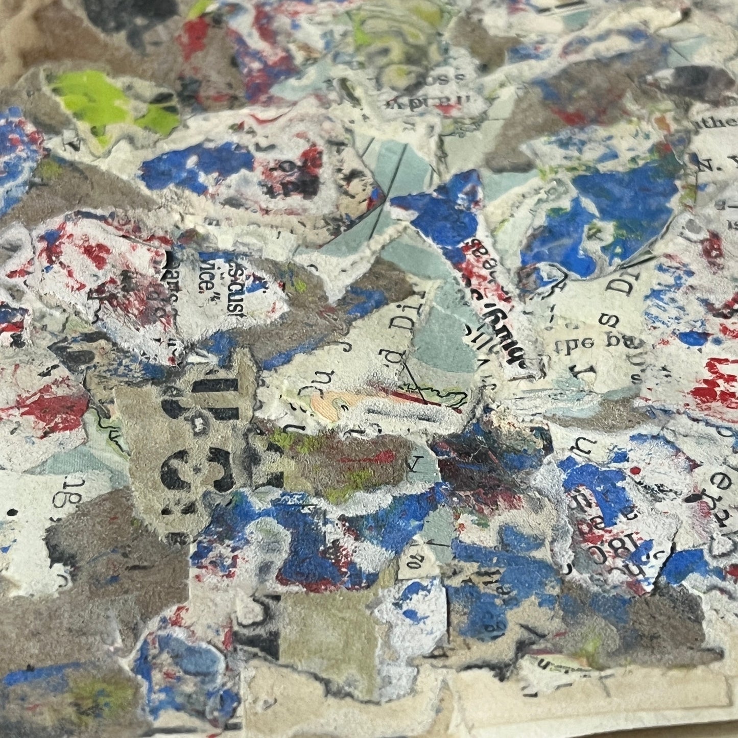 Original Mixed Media Abstract Art Collage 7x10 "Nov 1892 Chautauquan Magazine"