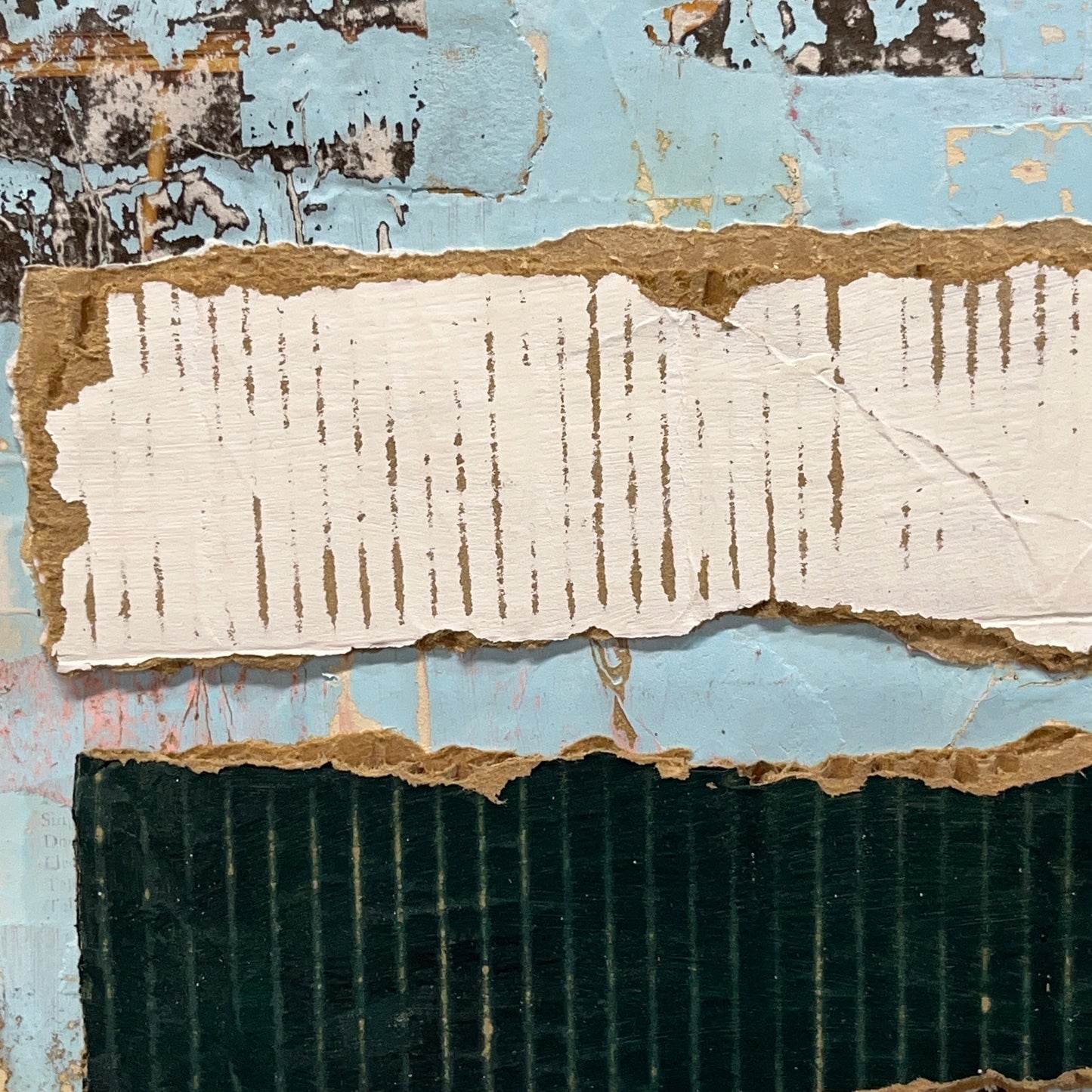 Original Framed Mixed Media Modern Art Collage Painting 12x18 "Locker"