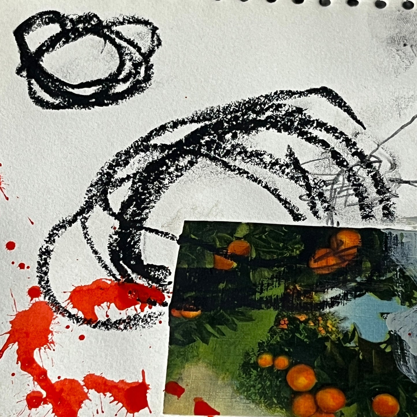 Original Mixed Media Abstract Art Collage 10x14 "The Lift"