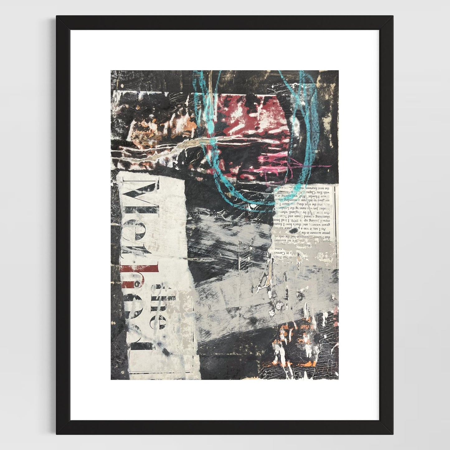 Original Minimalist Modern Art Collage Painting 8.5x11 "The Method" Signed