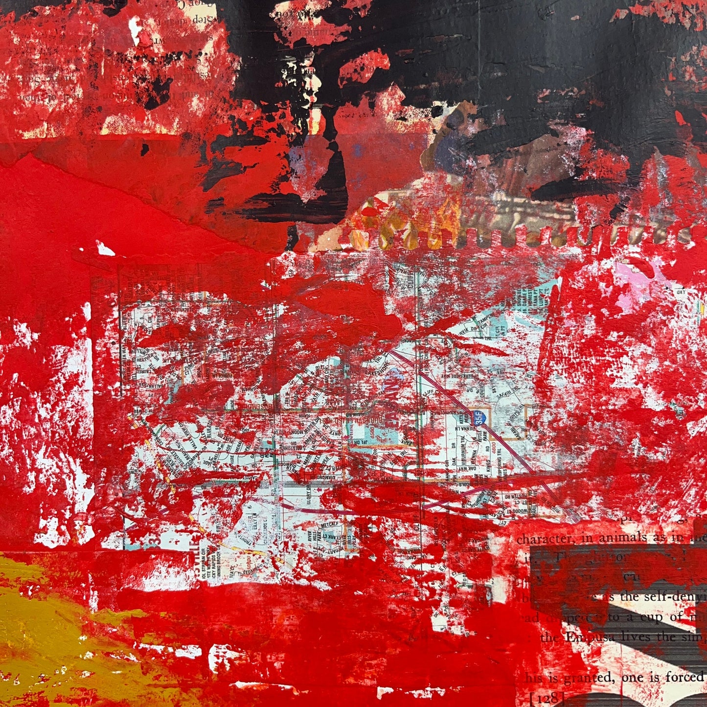 Original Mixed Media Abstract Modern Art Painting 18x24 "Retrogress" Signed