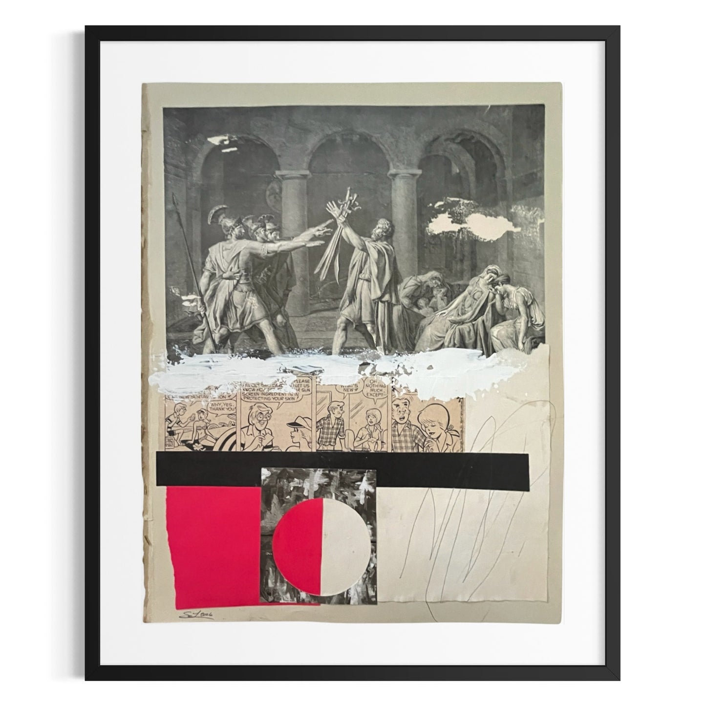 Original Mixed Media Modern Art Collage "Psychalgia" 10x13" Signed