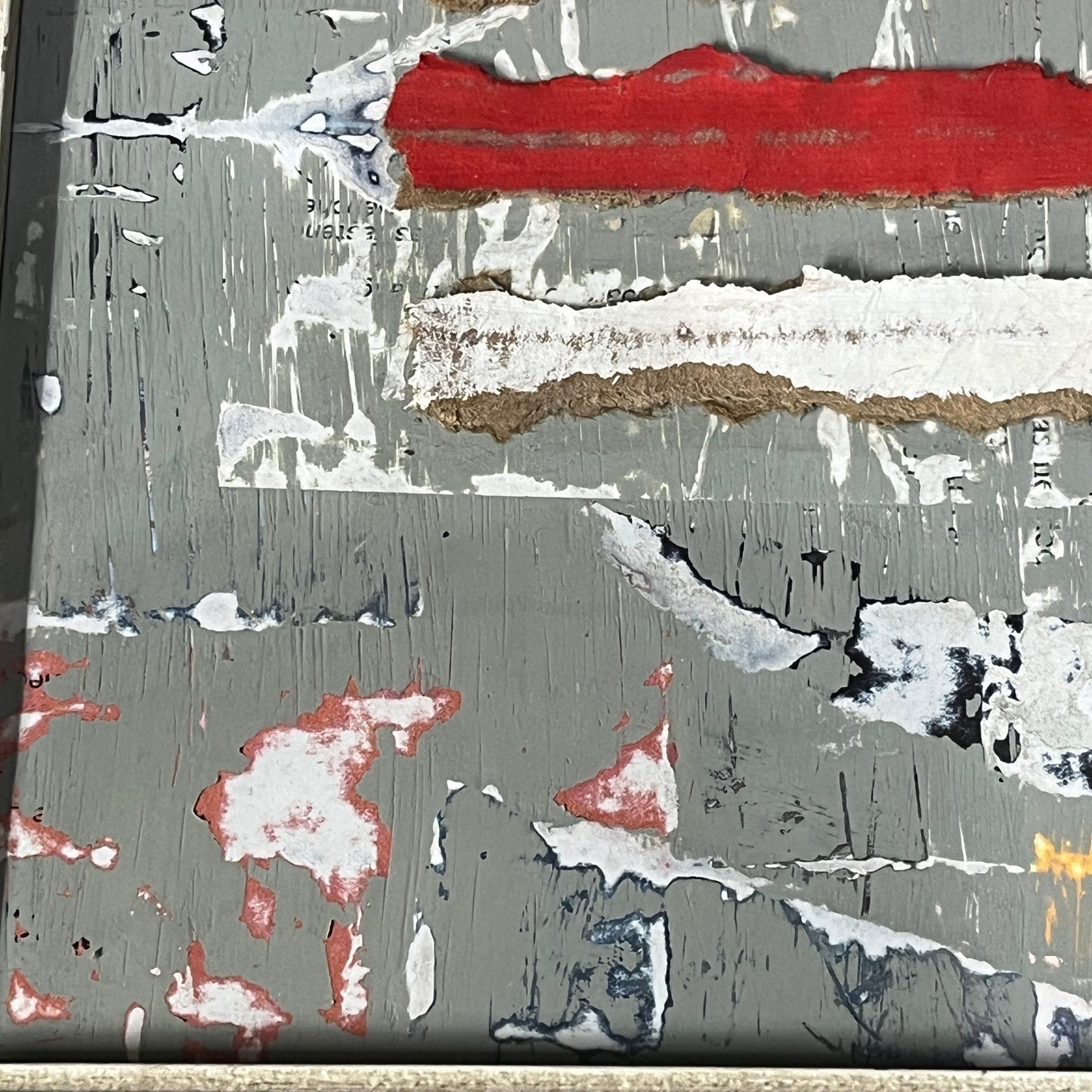 Original Framed Mixed Media Contemporary Art Collage 6x11 "Hallway"
