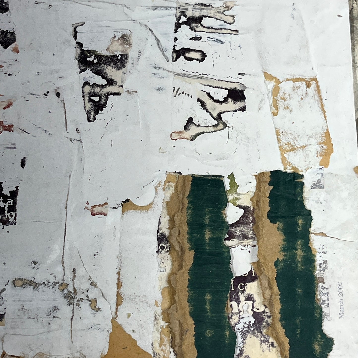 Original Framed Mixed Media Modern Art Collage Painting 12x18 "Cremaillere"