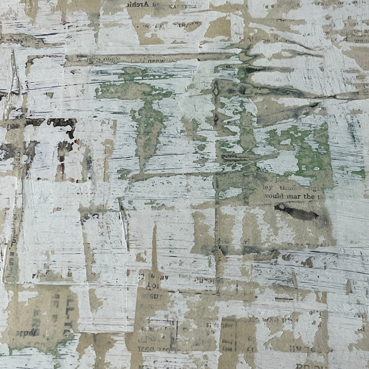 Original Mixed Media Abstract Art Collage Painting 11x14 "Dwell"