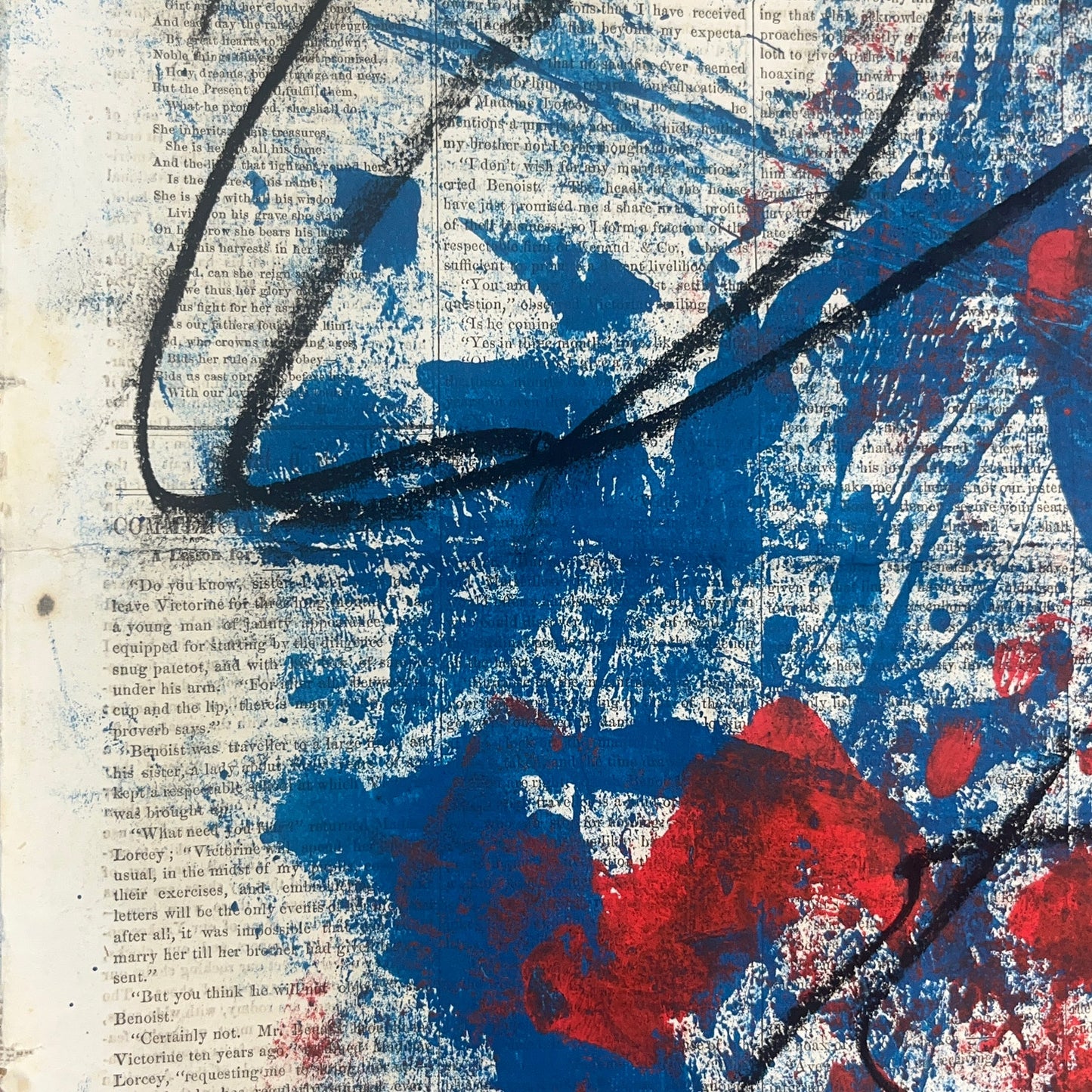Original Mixed Media Abstract Modern Art Painting 11x16 "Portland 1855" Signed