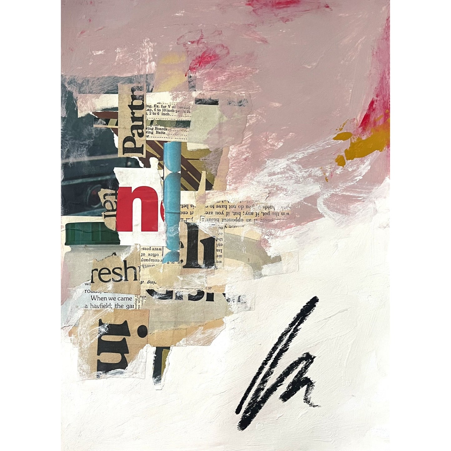 Original Abstract Modern Art Painting on Paper "Dupion" #38 Signed