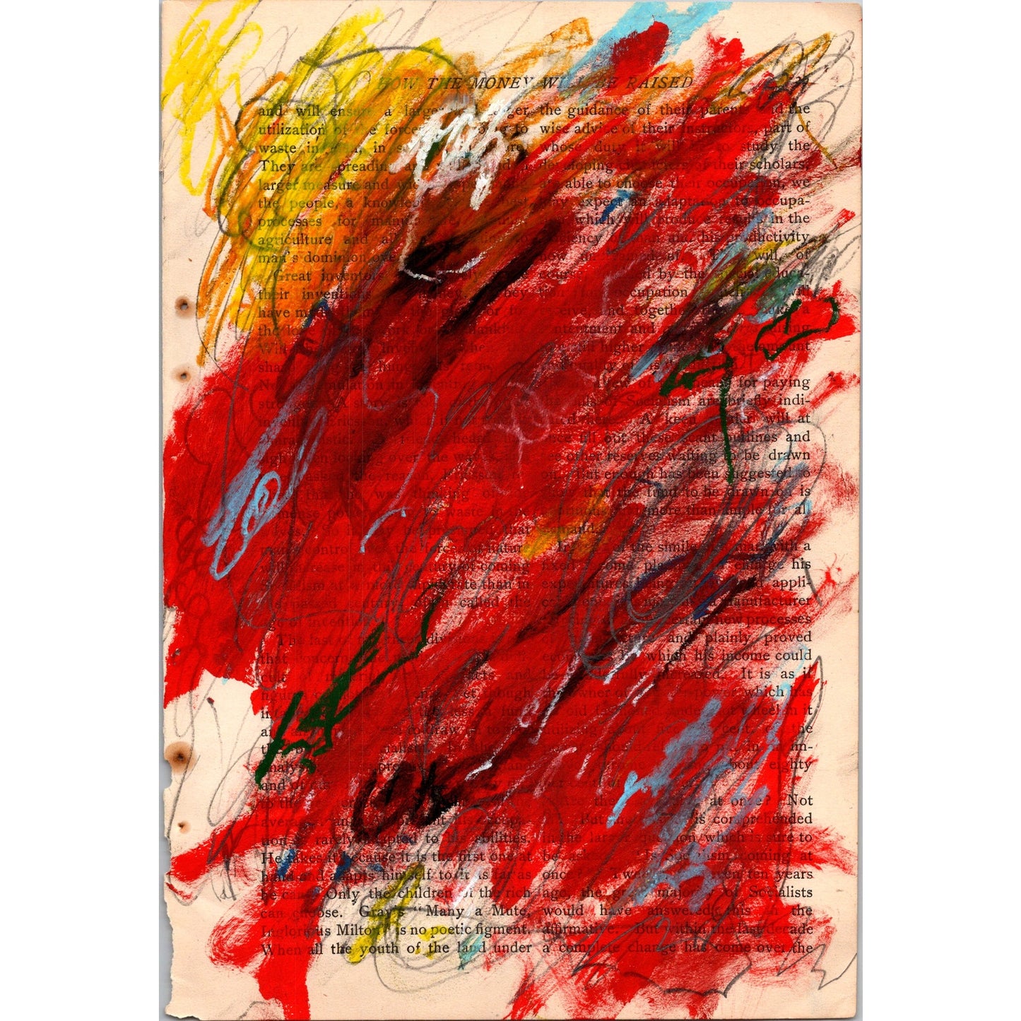 Original Abstract Modern Art Painting on Paper from 1902 Magazine #11 Signed