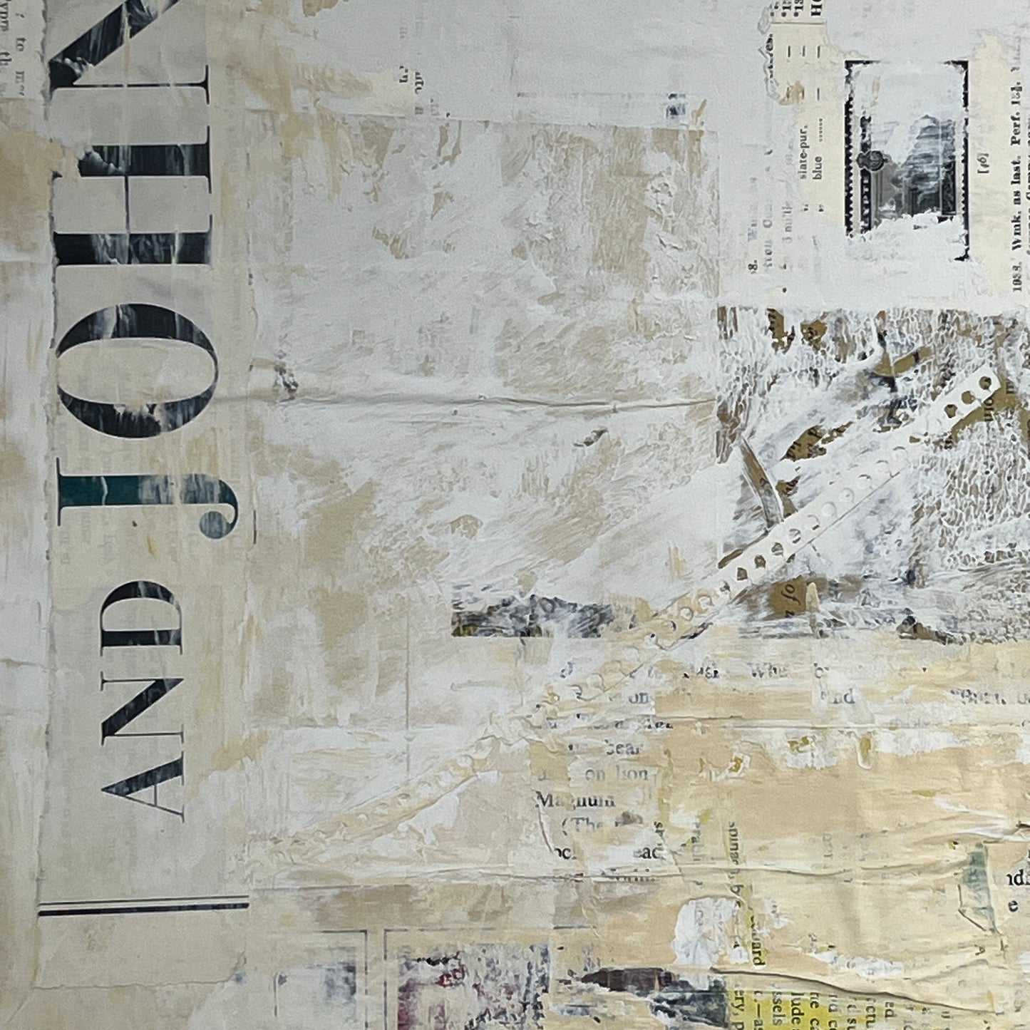Original Mixed Media Abstract Modern Art Painting 18x24 "And John" Signed