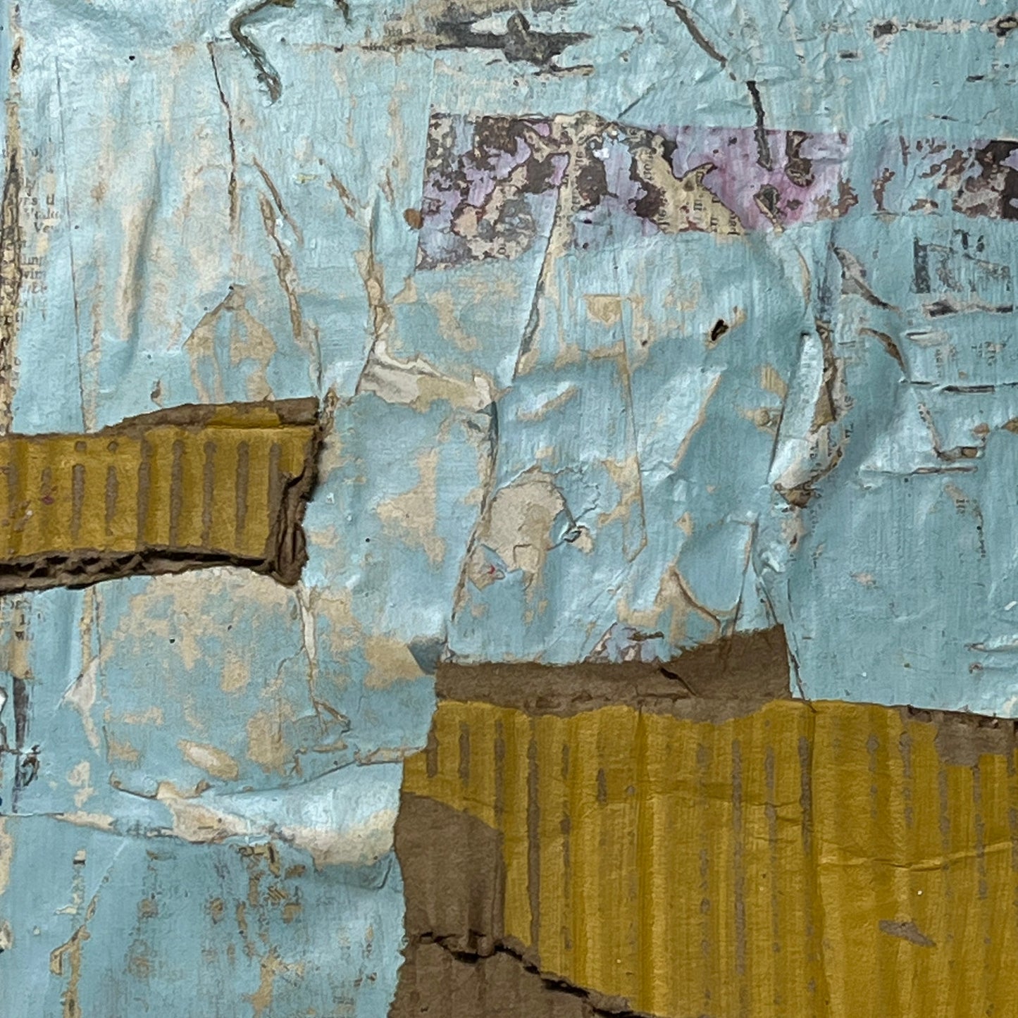 Original Mixed Media Modern Art Collage Painting on Canvas 12x16 "Embox"