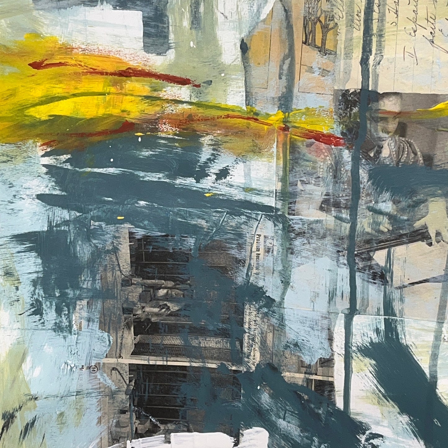 Original Mixed Media Abstract Modern Art Painting 24x36 "Whispering Gift" Signed