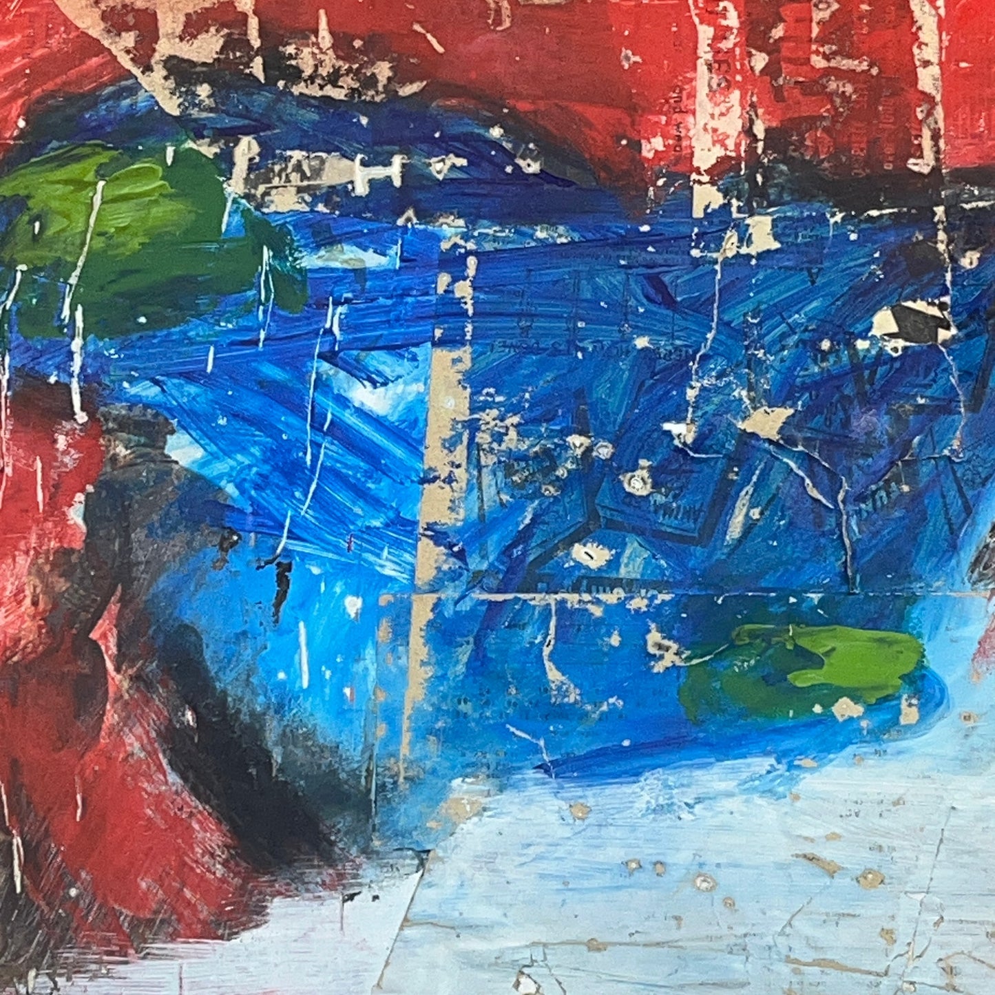 Original Mixed Media Abstract Modern Art Painting 24x36 "The World We Live In"