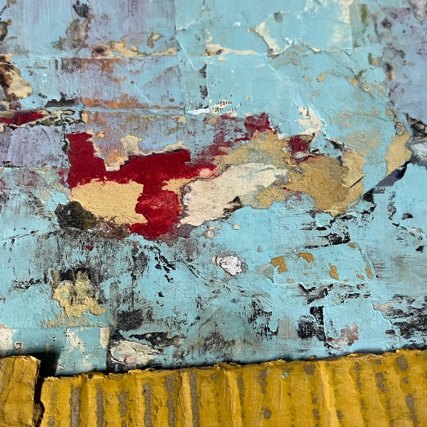 Original Mixed Media Abstract Art Collage Painting 11x14 "Externality"