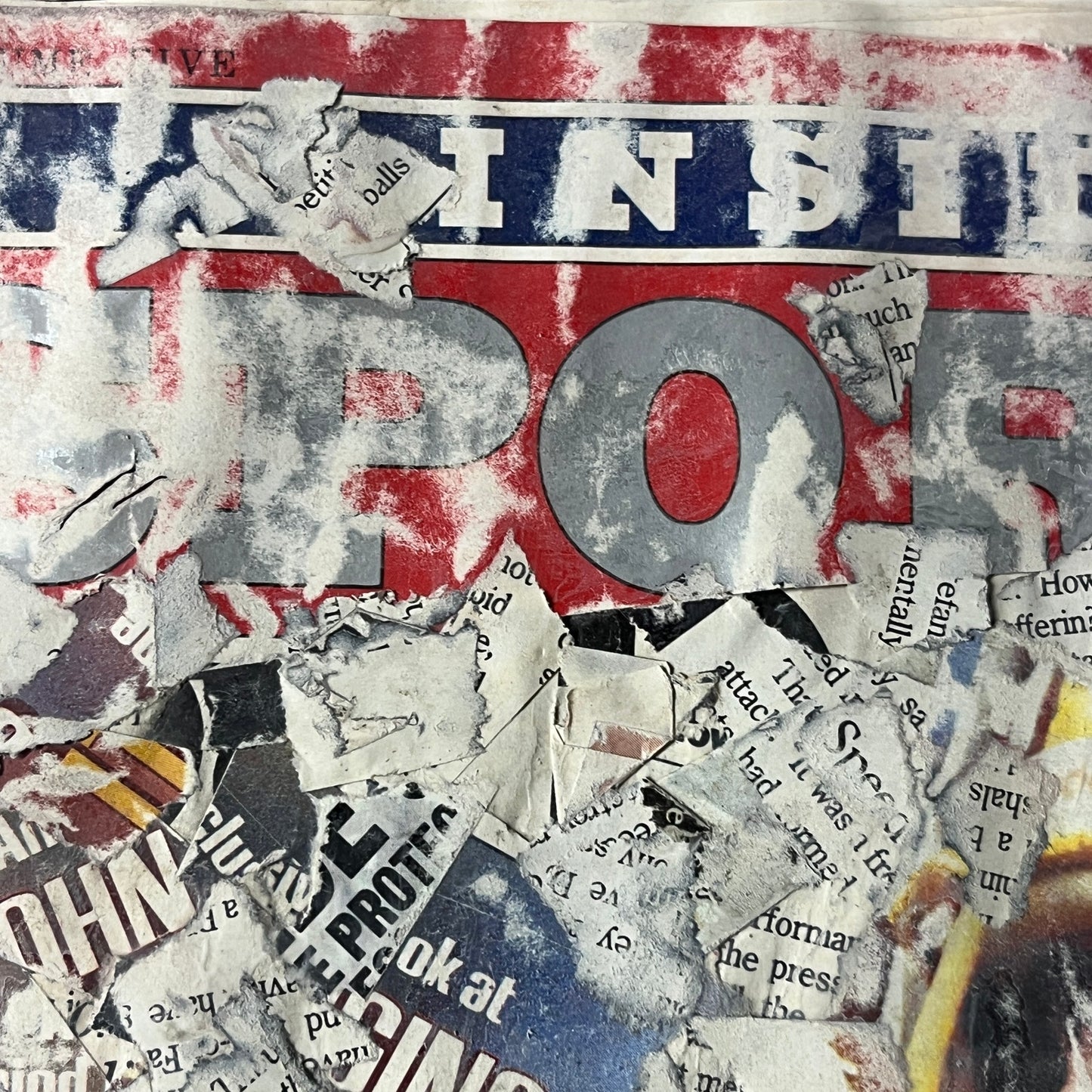 Original Mixed Media Abstract Art Collage 8x11 "Oct 1983 Inside Sports Magazine"