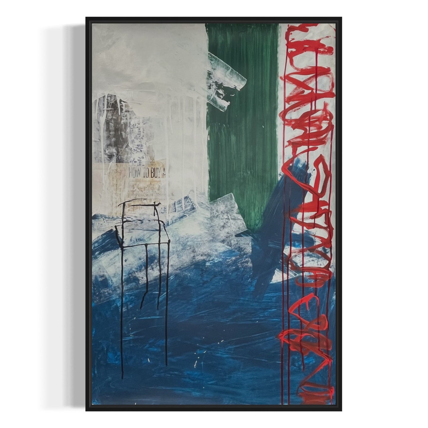 Original Mixed Media Abstract Modern Art Painting 24x36 "Hi-Fi Audio" Signed