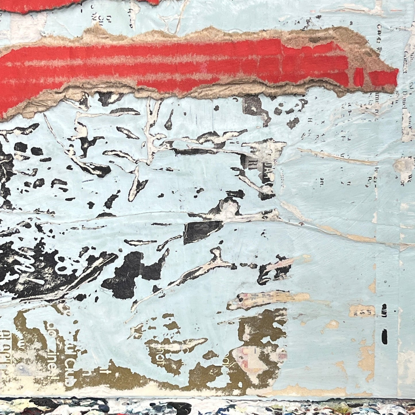 Original Framed Mixed Media Modern Art Collage Painting 12x18 "Appendix"
