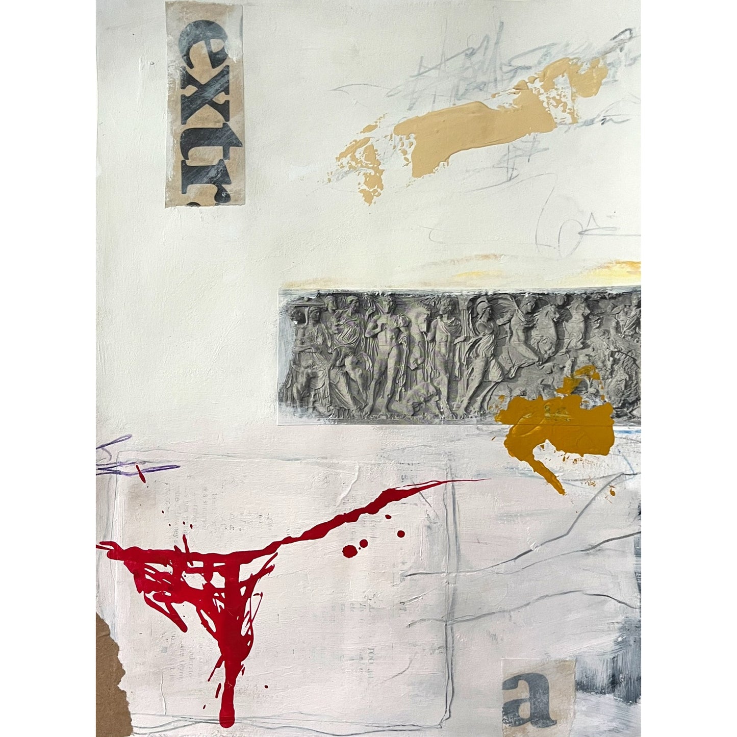 Original Abstract Modern Art Painting on Paper "Monial" #40 Signed