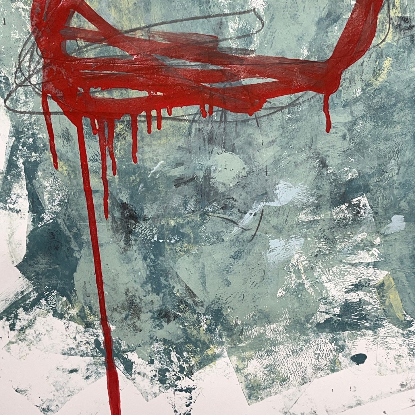 Original Mixed Media Abstract Modern Art Painting 24x36 "Upaithric" Signed