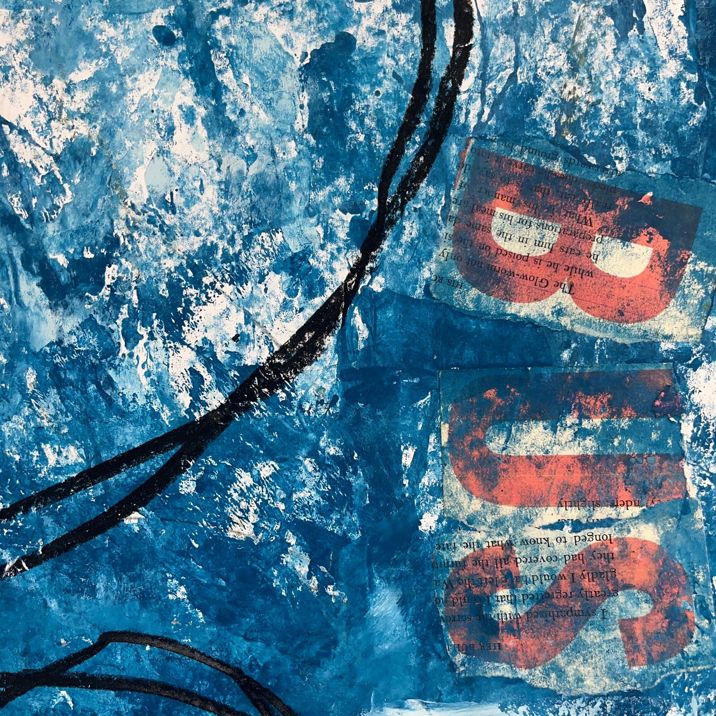Original Mixed Media Abstract Modern Art Painting 18x24 "BUS" Signed