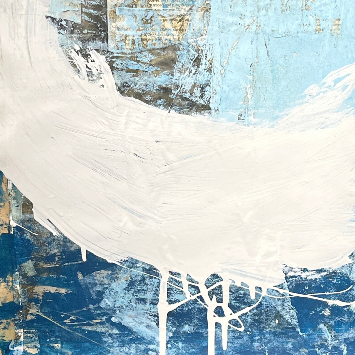 Original Mixed Media Abstract Modern Art Painting 24x36 "Wrent" Signed
