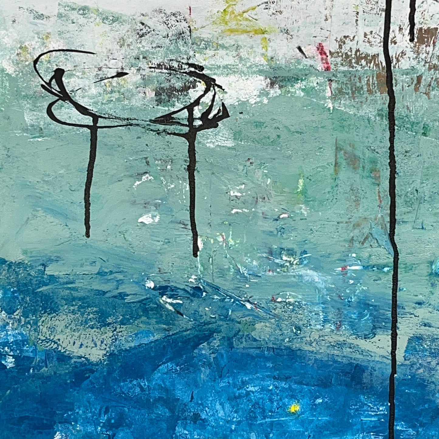 Original Mixed Media Abstract Modern Art Painting 24x36 "Ambit" Signed