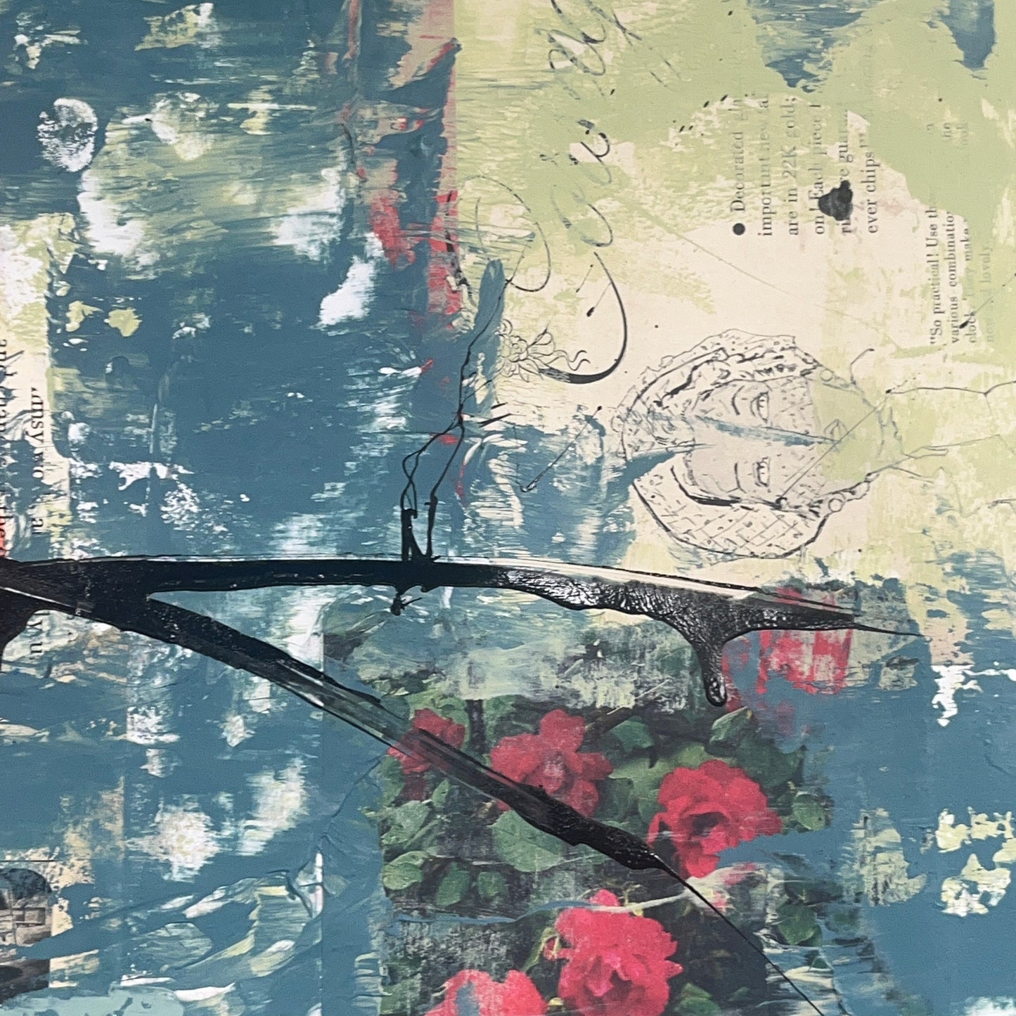 Original Mixed Media Abstract Modern Art Painting 18x24 "Plutarchy" Signed