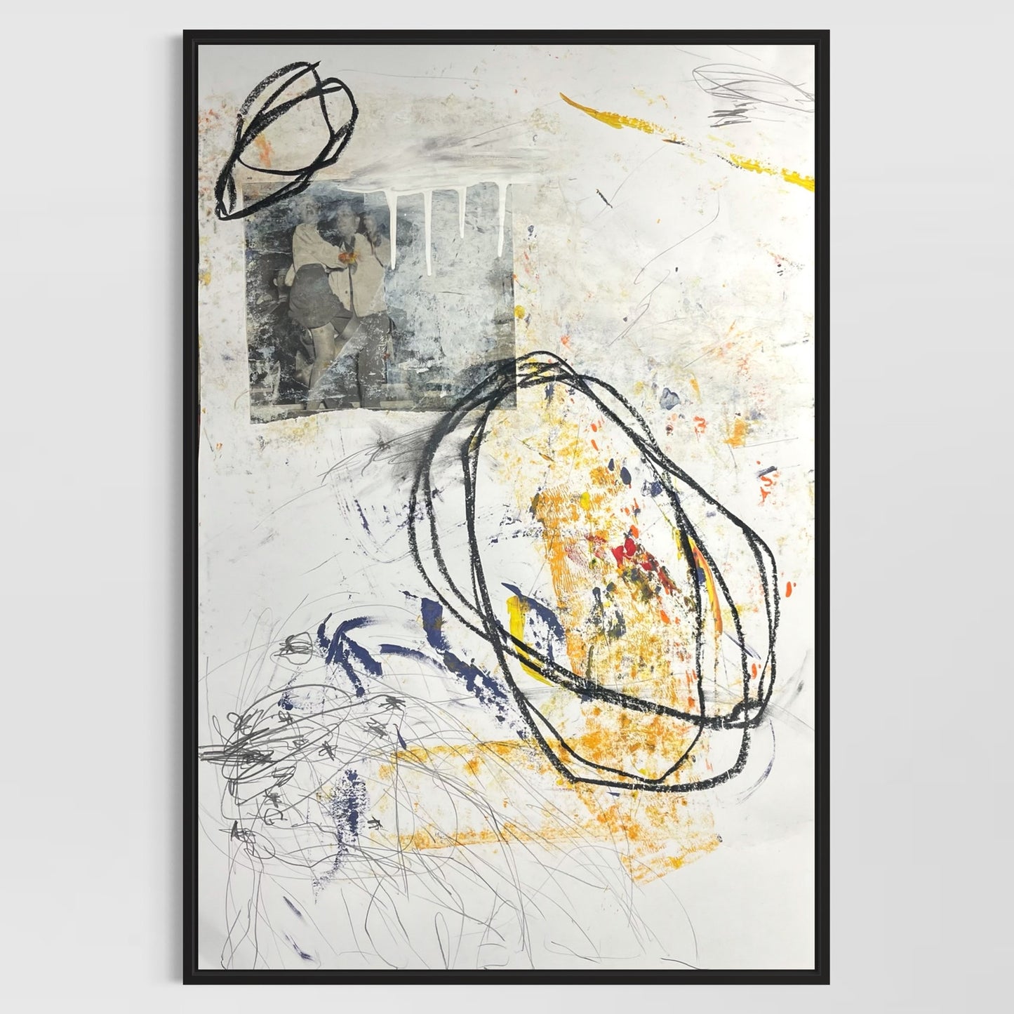 Original Mixed Media Abstract Modern Art Painting 24x36 "Alphitomancy" Signed