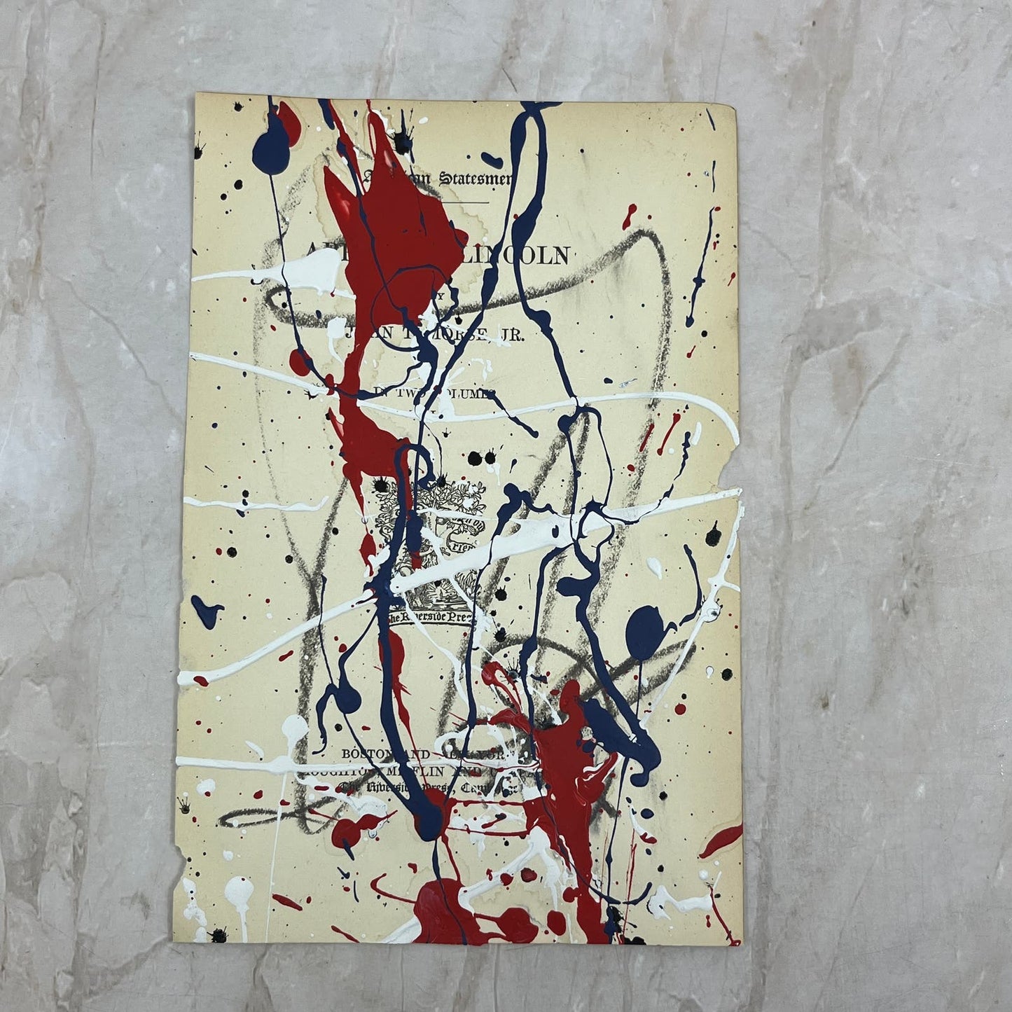 Original Abstract Art Painting 4.75x7.25” American Statesmen Signed #2