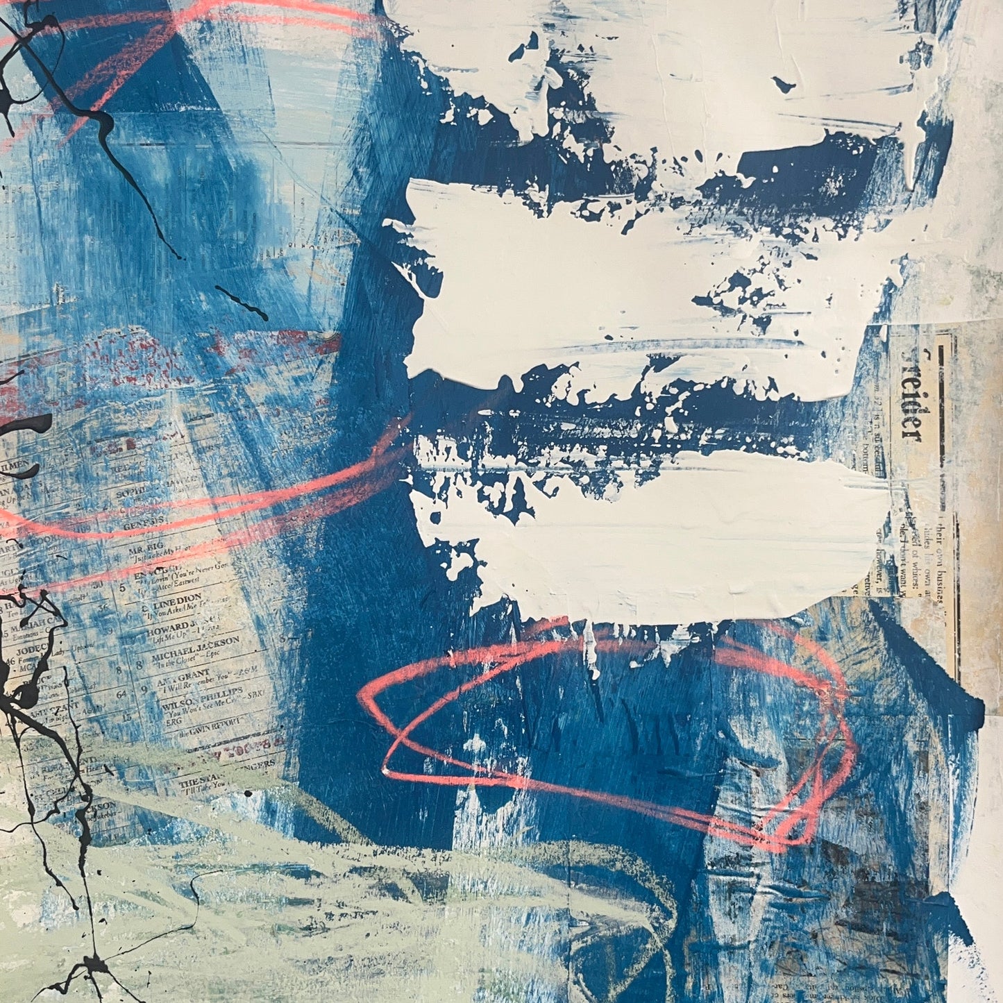 Original Mixed Media Abstract Modern Art Painting 18x24 "Ostraceous" Signed
