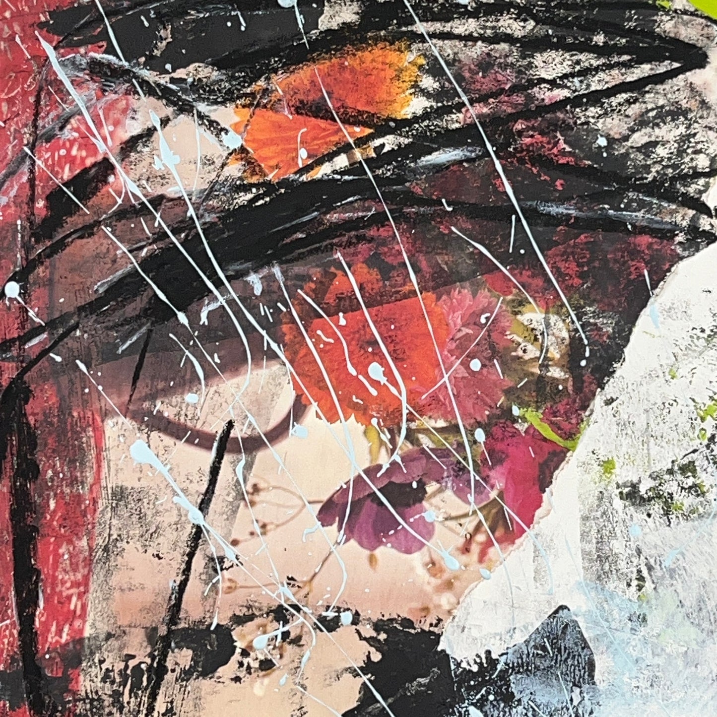 Original Mixed Media Abstract Modern Art Painting 18x24 "Affray" Signed