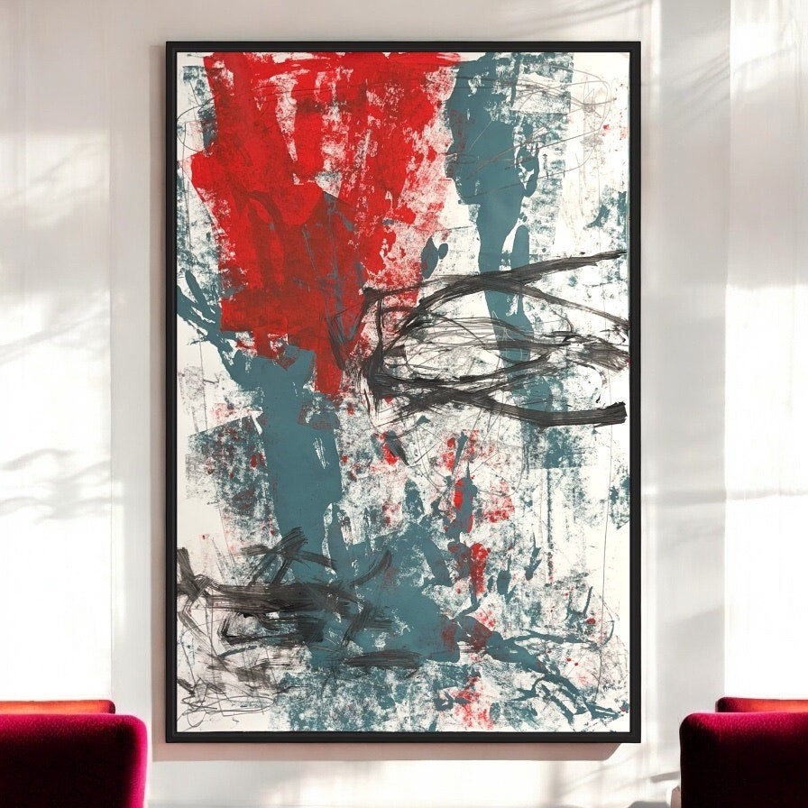 Original Mixed Media Abstract Modern Art Painting 24x36 "Moniliform" Signed