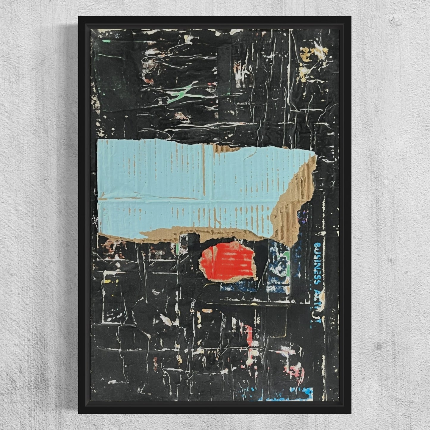Original Framed Mixed Media Modern Art Collage Painting 12x18 "Mosquito"