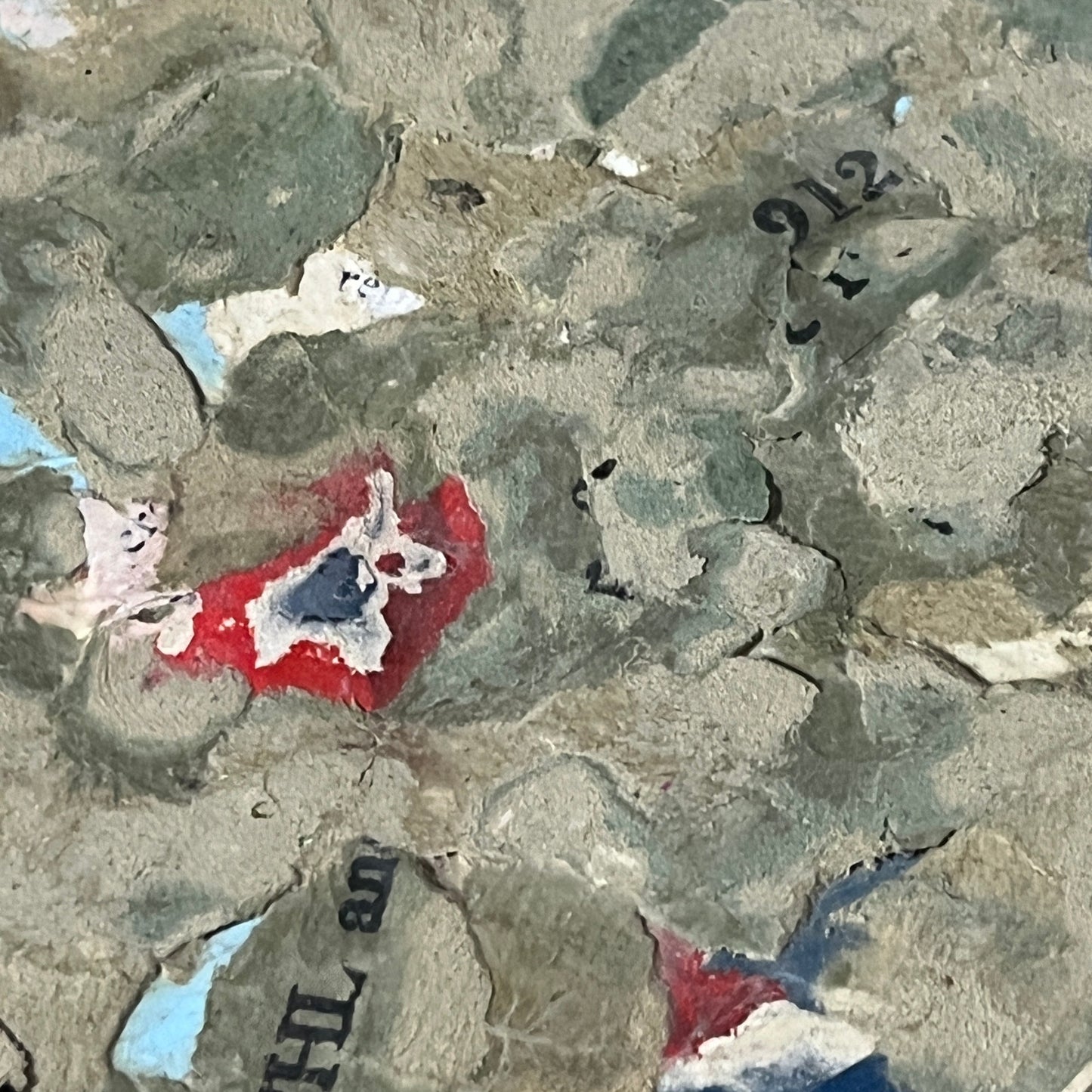 Original Mixed Media Abstract Art 9x13 "1940s Sketchbook Cover Collage"