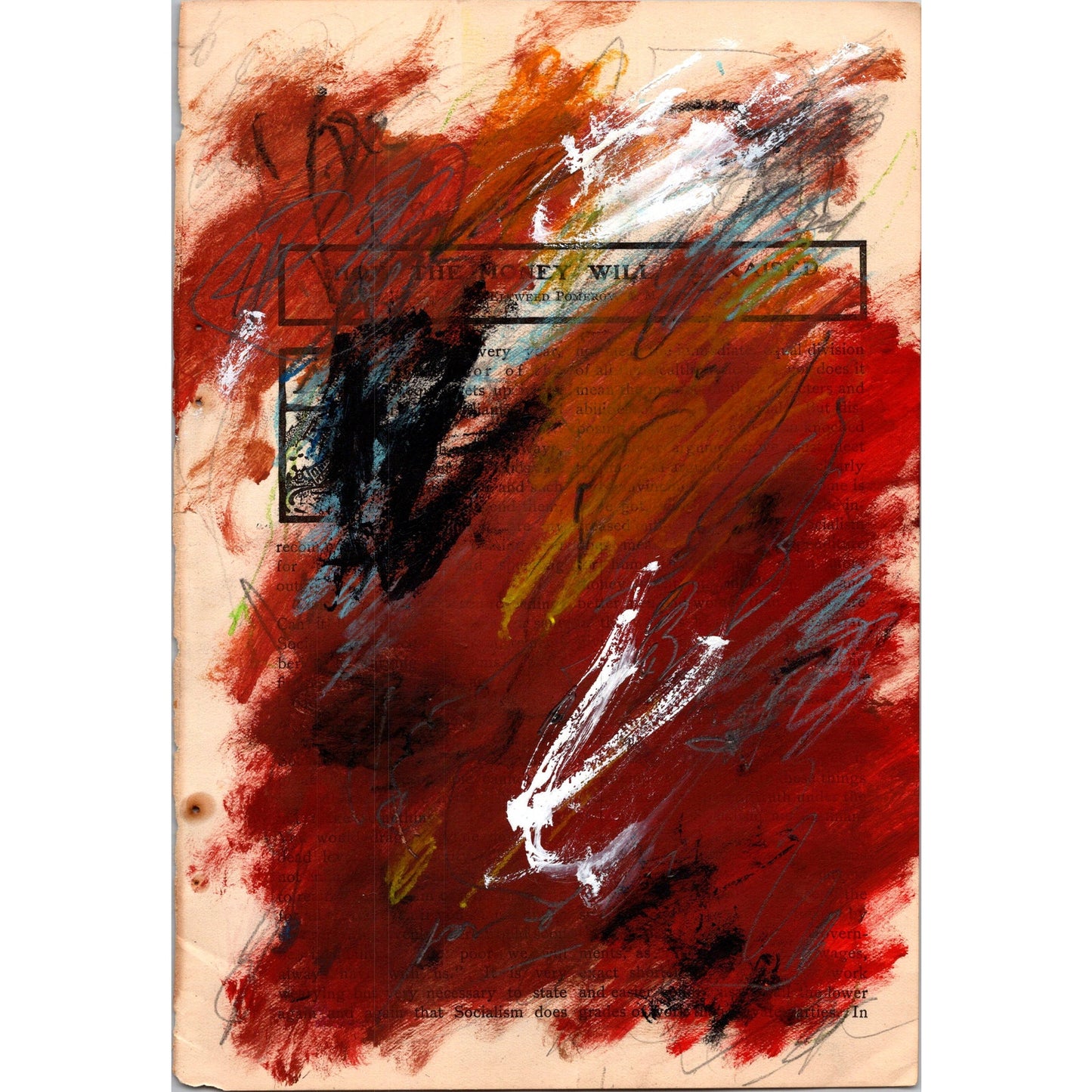 Original Abstract Modern Art Painting on Paper from 1902 Magazine #12 Signed