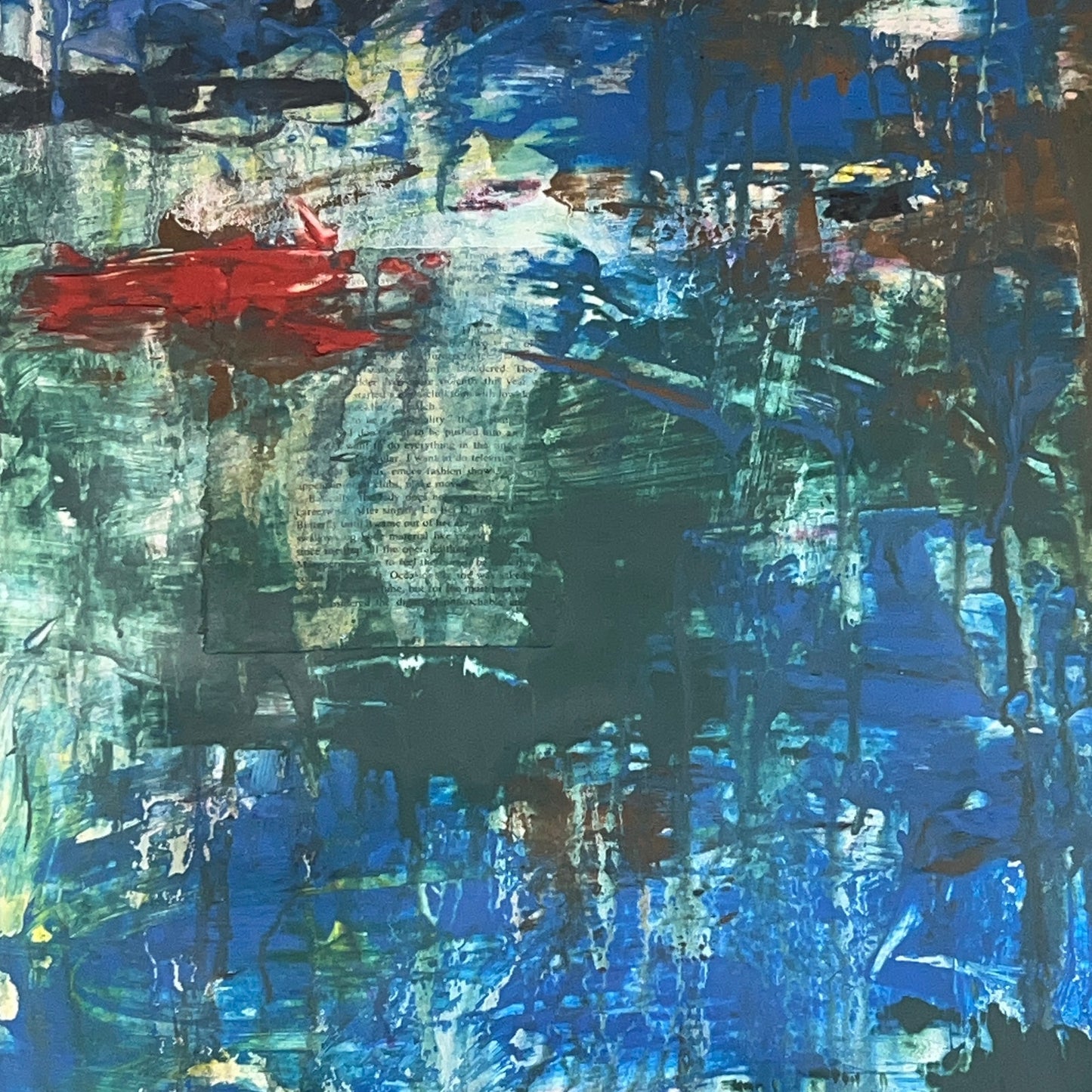 Original Mixed Media Abstract Modern Art Painting 24x36 "Slippery" Signed
