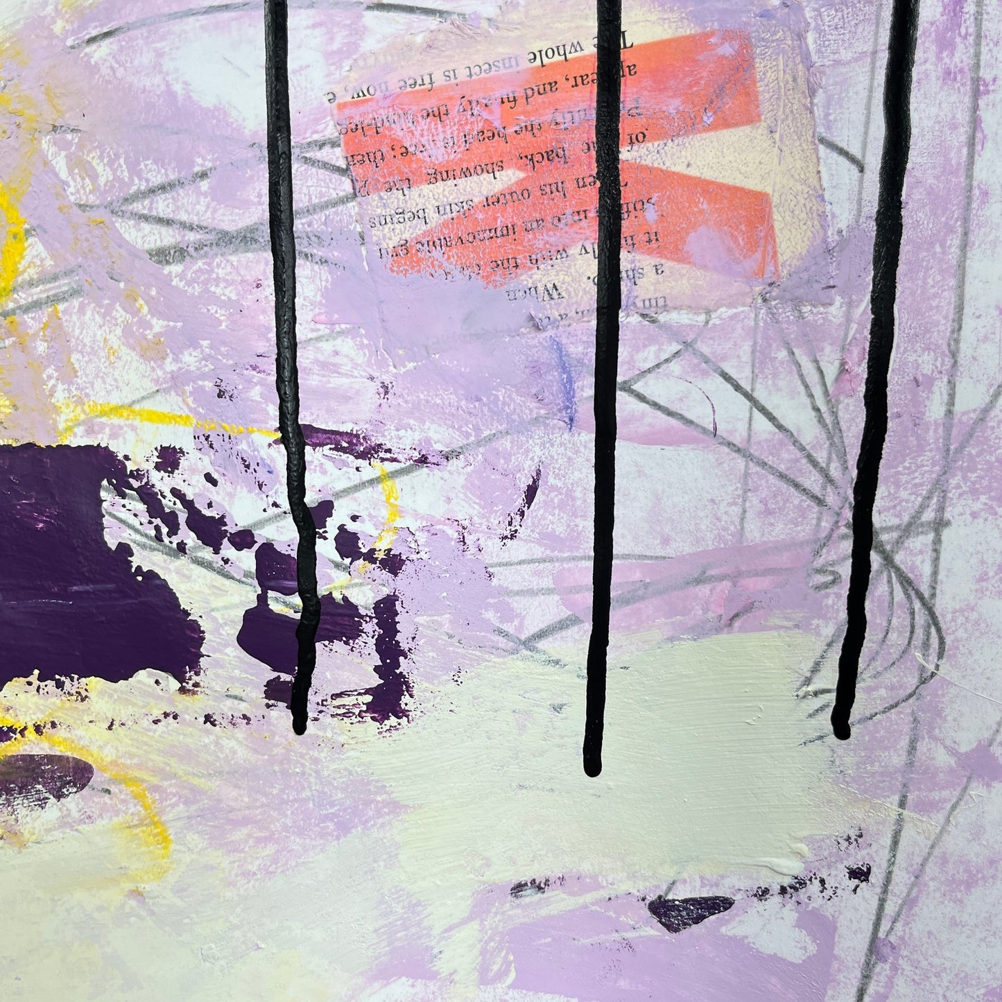 Original Mixed Media Abstract Modern Art Painting 18x24 "Deflexure" Signed