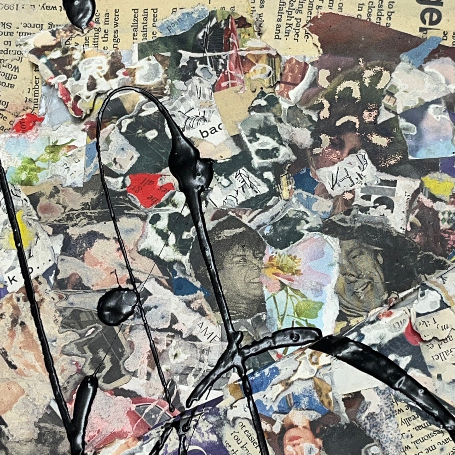 Original Mixed Media Art Collage 11x14 "Deconstructed Prime Bubble Mailer"