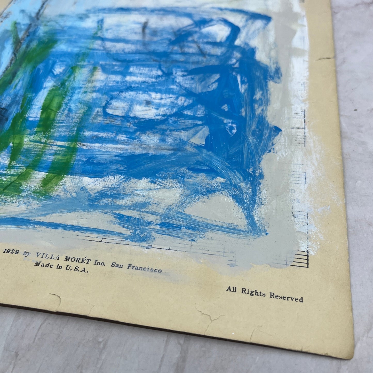 Original Abstract Art Painting "Springtime in the Rockies" On Sheet Music 9x12