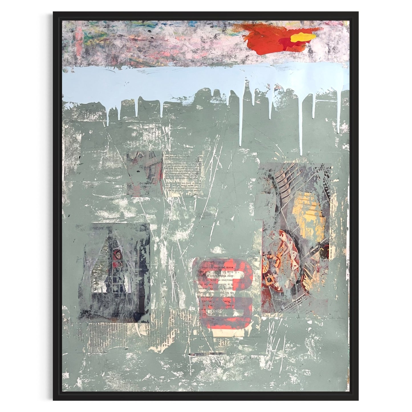 Original Mixed Media Abstract Modern Art Painting 18x24 "Plinth" Signed