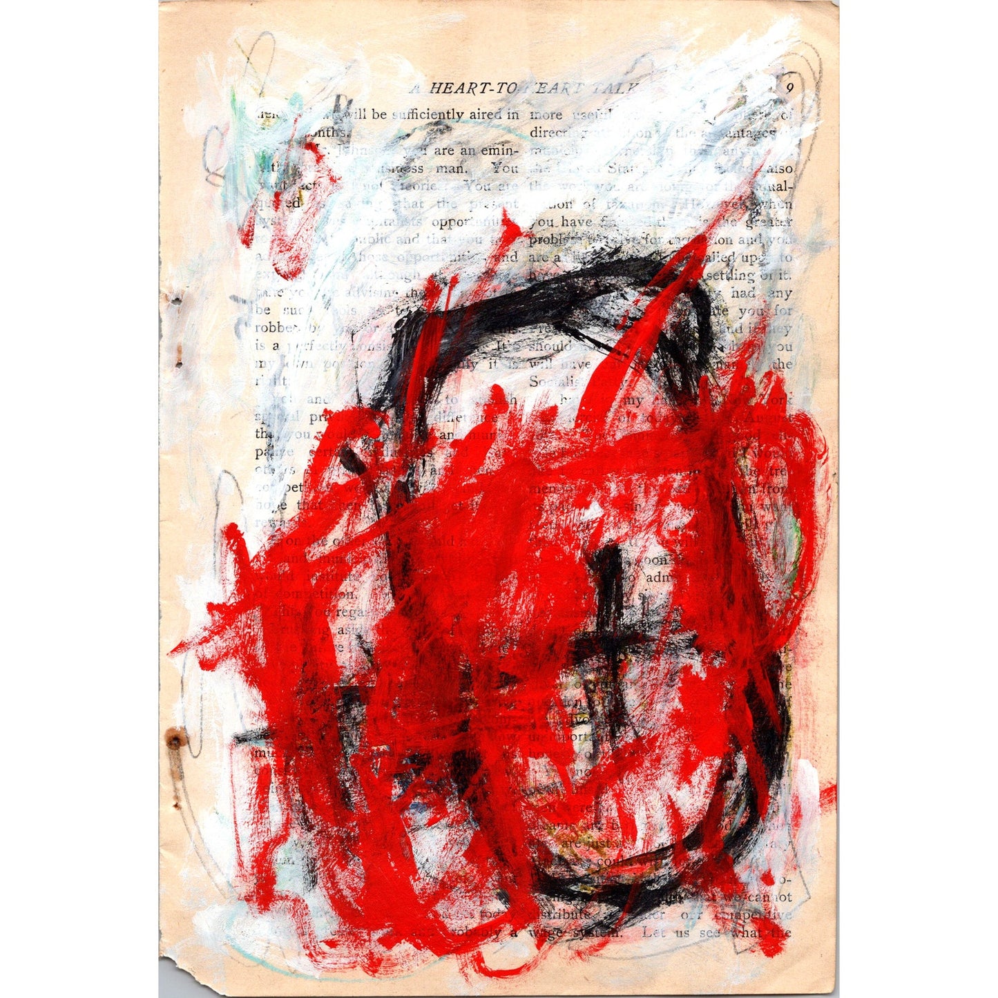 Original Abstract Modern Art Painting on Paper from 1902 Magazine #29 Signed