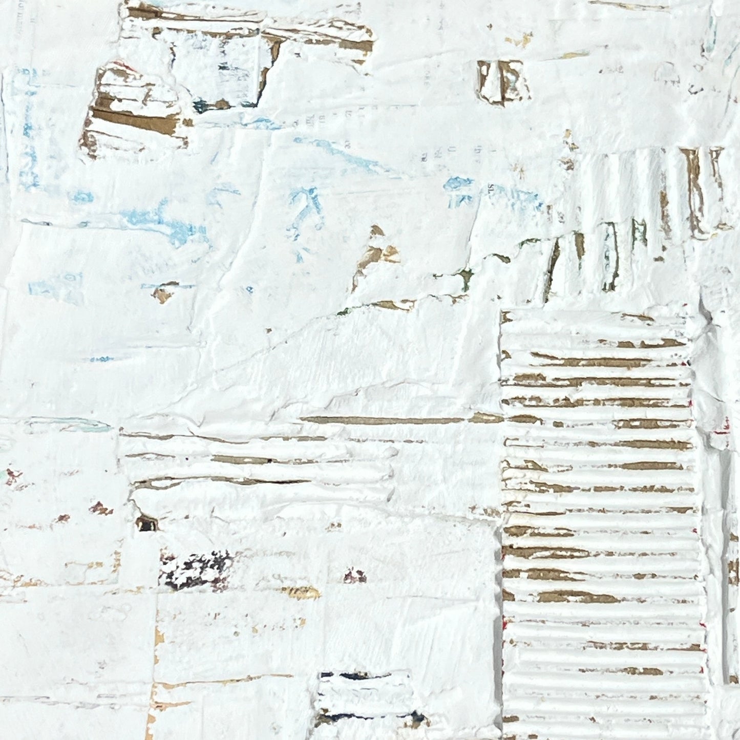 Original Framed Minimalist Modern Art Collage Painting 12x18 "Regulus"