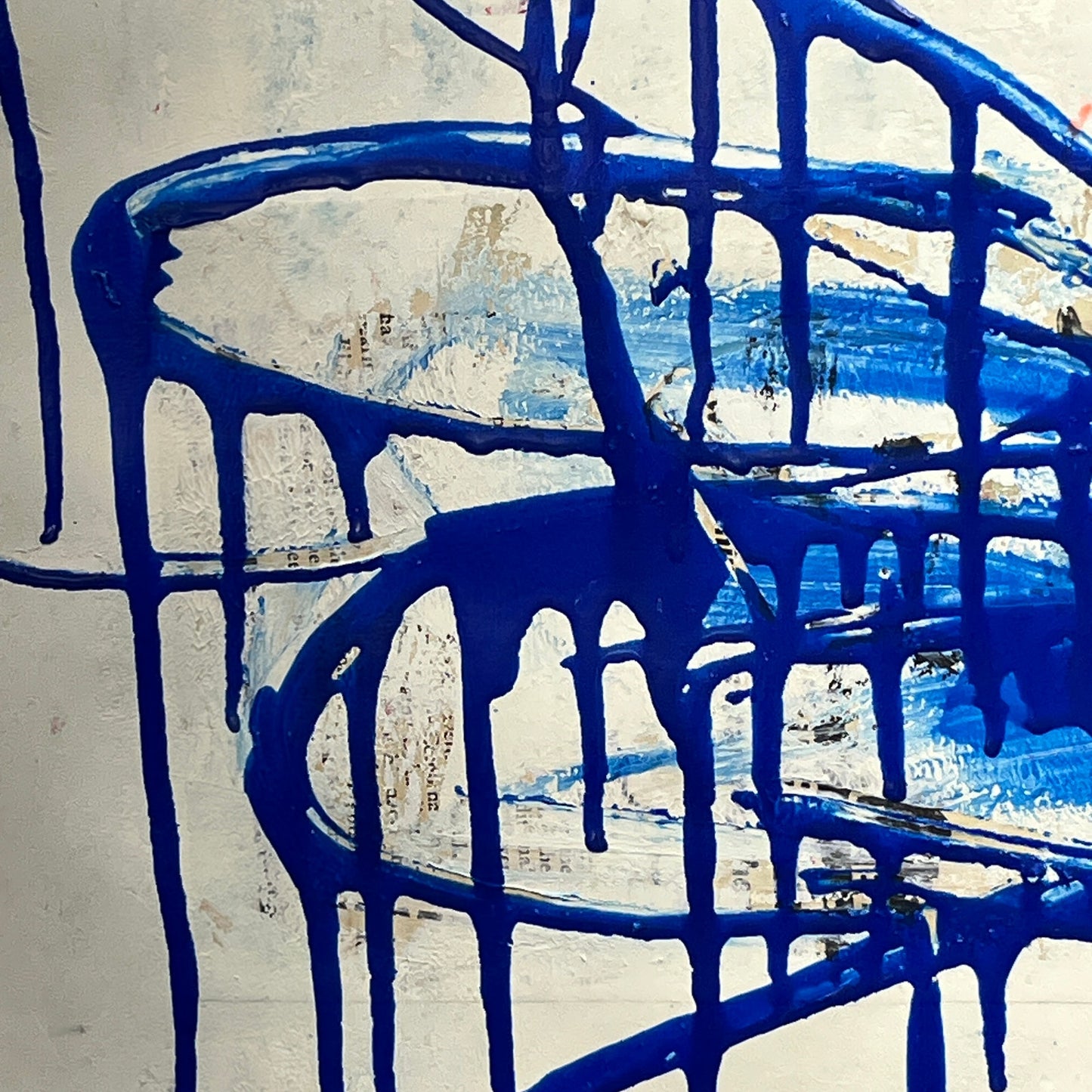 Original Mixed Media Abstract Modern Art Painting 24x36 "Nectopod" Signed