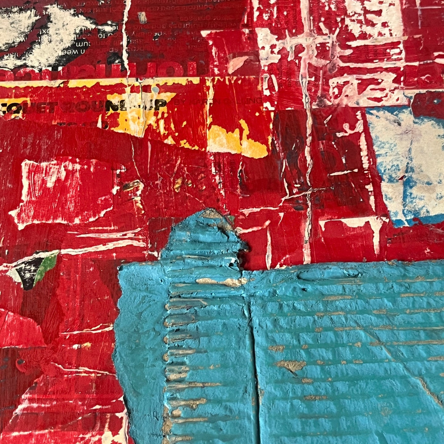Original Mixed Media Abstract Art Collage Painting 11x14 "Wrinkle"