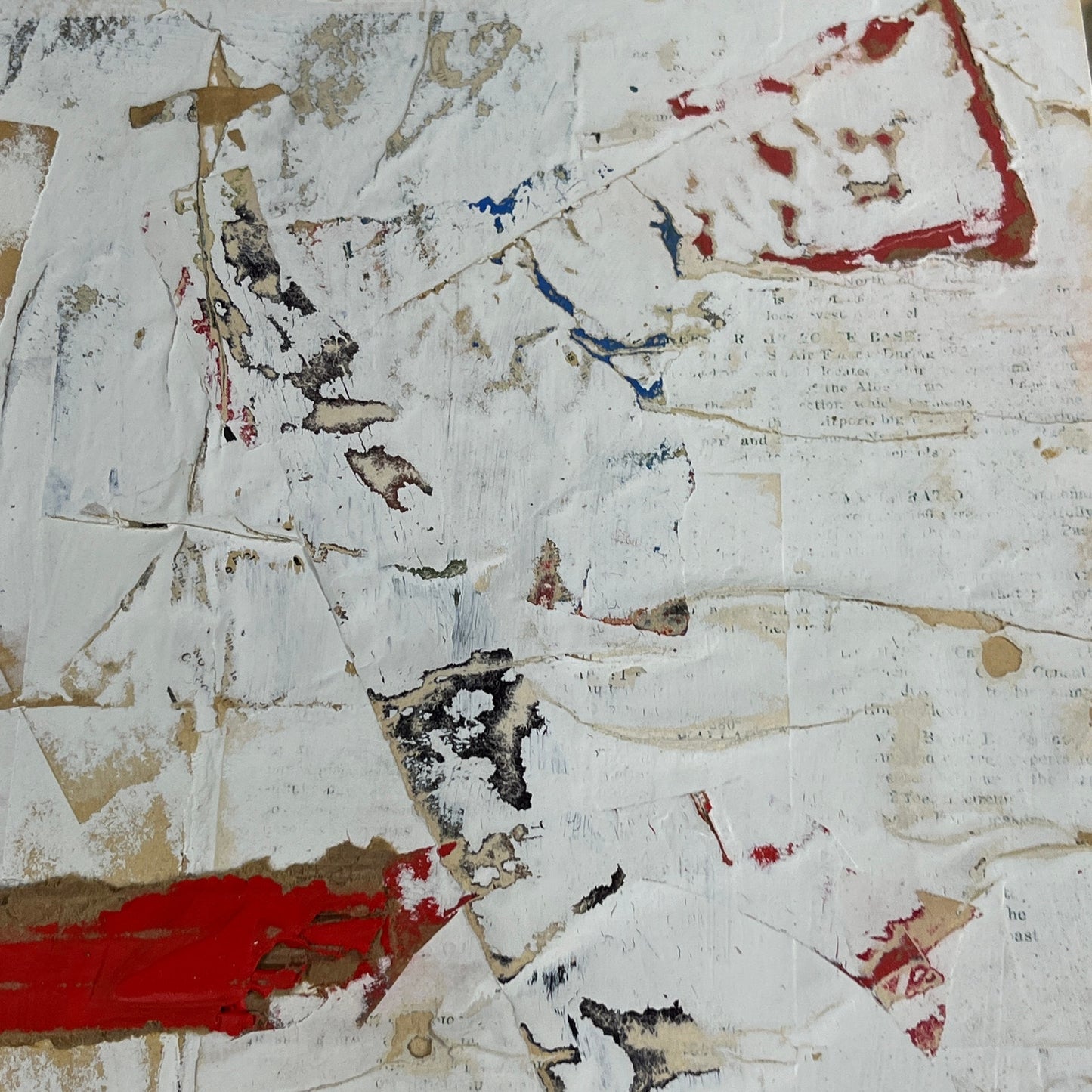Original Framed Mixed Media Modern Art Collage Painting 12x18 "Chiromancy"