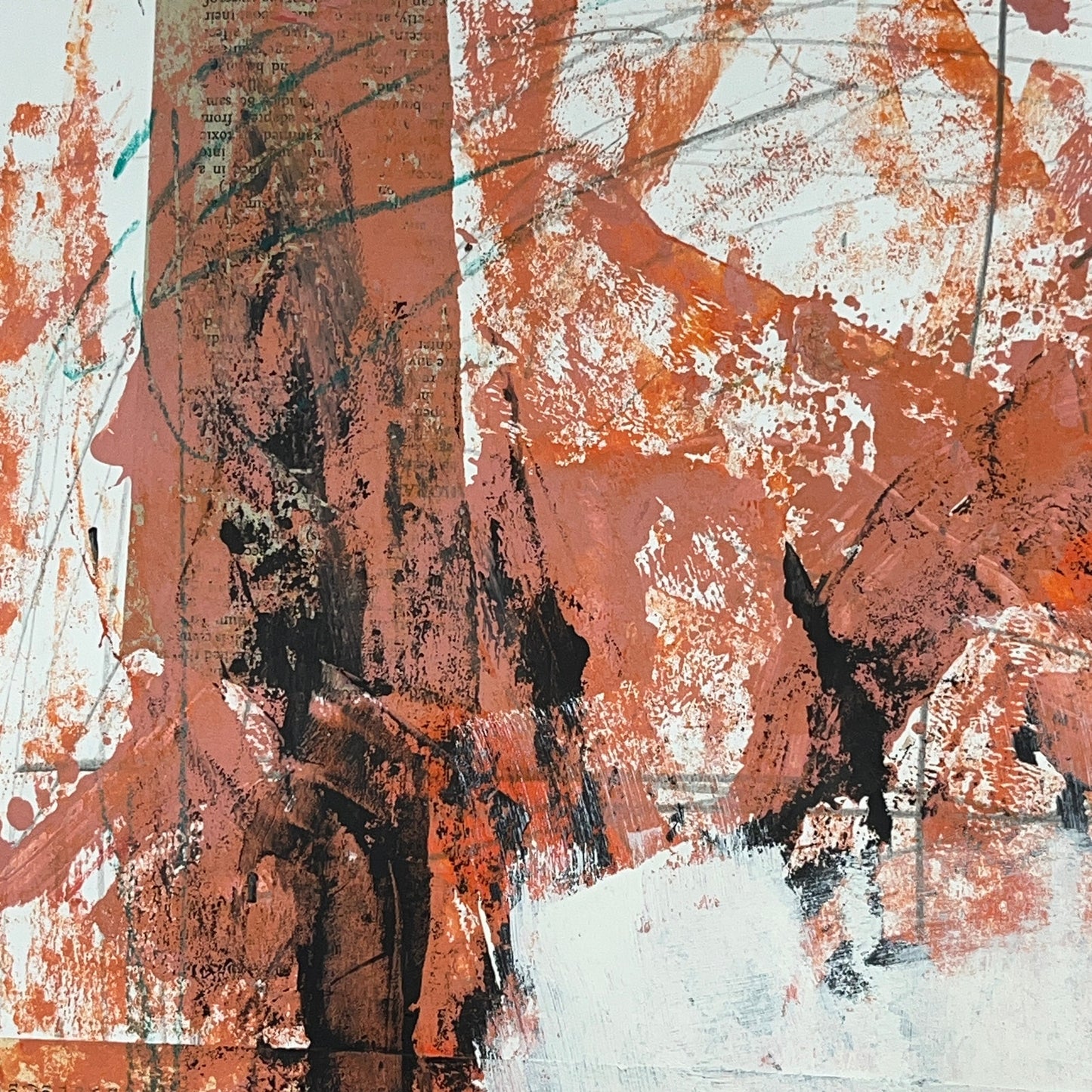 Original Mixed Media Abstract Modern Art Painting 18x24 "Diaskeuast" Signed