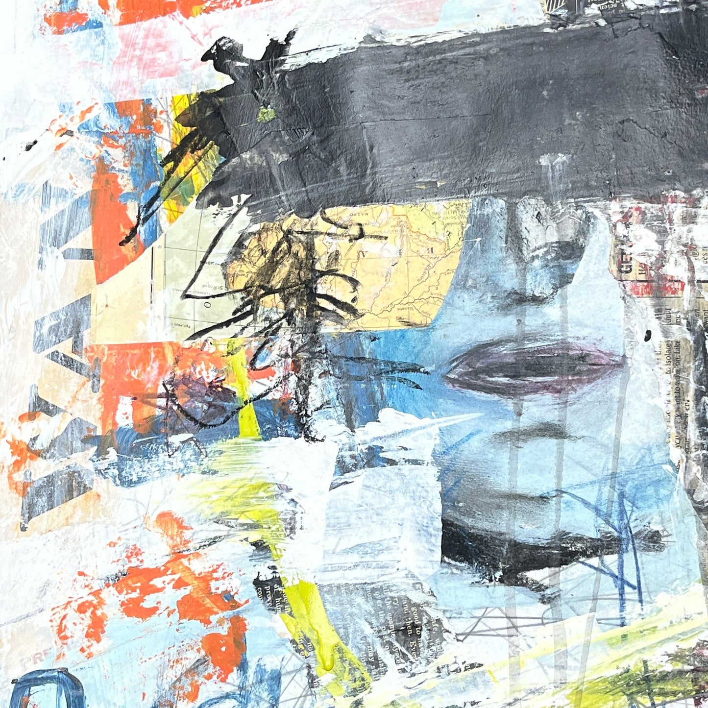 Original Mixed Media Abstract Art Painting 18x24 “Deprivation" Signed