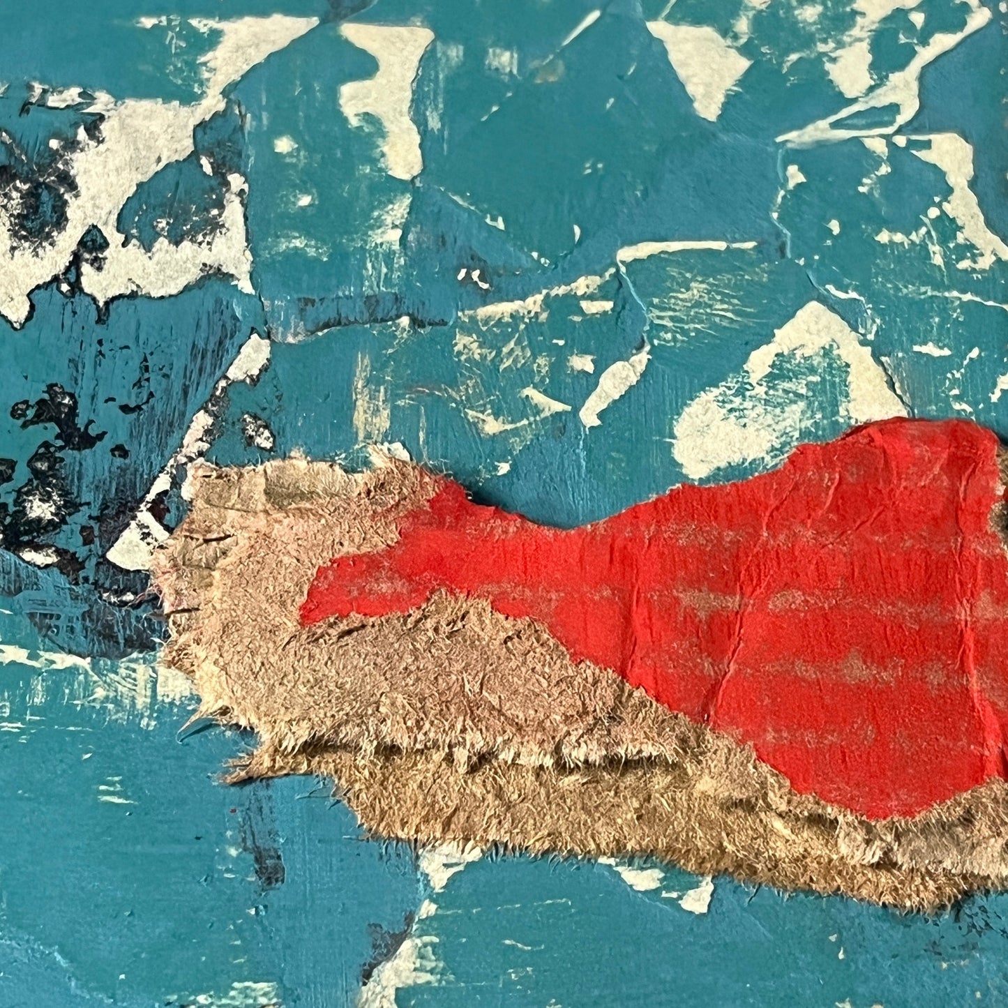 Original Mixed Media Abstract Art Collage Painting 11x14 "Cord"